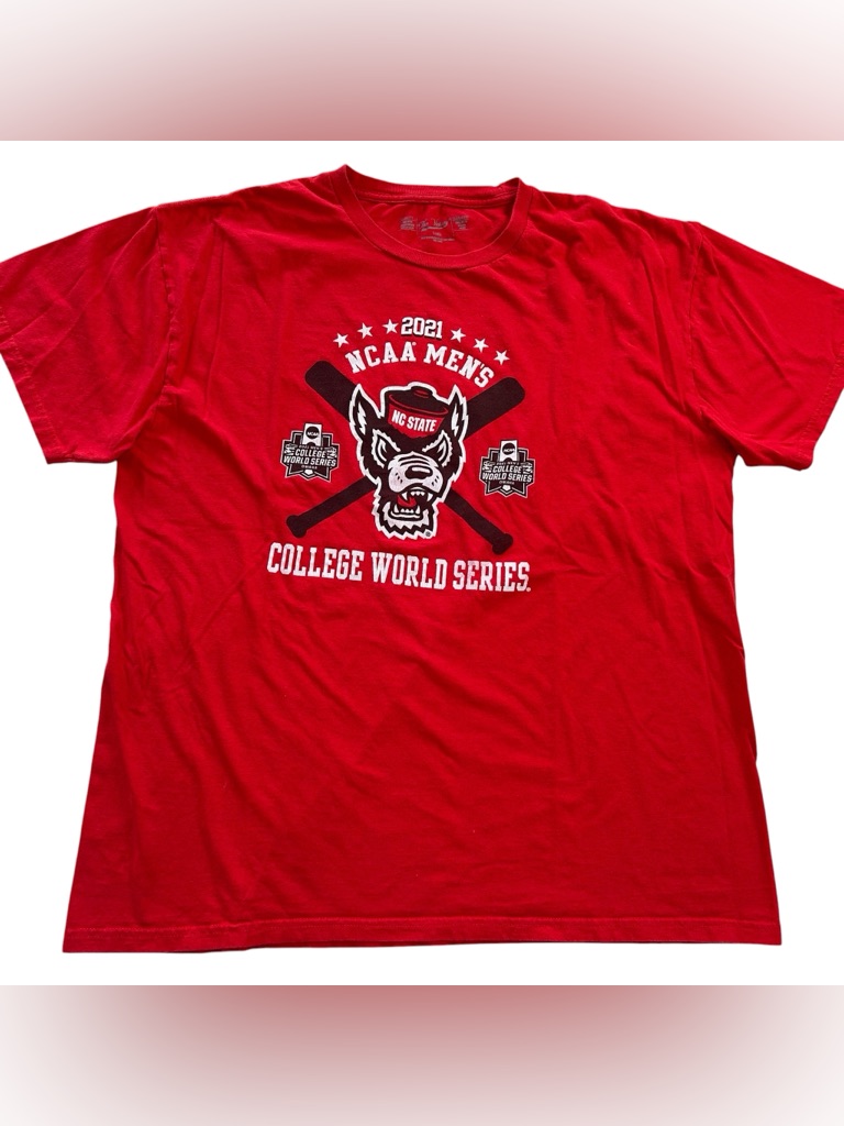 Nc State Wolfpack Baseball 2021 College World Series Mens Xl TShirt Ncaa Red